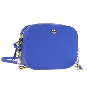 COPY - Tory Burch Emerson round Safffiano leather regal jelly blue
